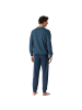 Schiesser Pyjama in Blau/Dunkelblau