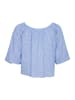 My Essential Wardrobe Kurzarm-Bluse SkyeMW Loose fit in Delft Blue Striped