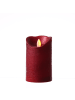 MARELIDA LED Kerze Glow glimmende Flamme Echtwachs D: 7,5cm H: 12,5cm in rot