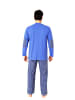 NORMANN Schlafanzug Pyjama lang Flanell Hose in blau