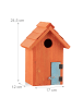 relaxdays Nistkasten in Orange - (B)17 x (H)24,3 x(T)12 cm