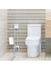 relaxdays WC-Garnitur in Silber - (B)33 x (H)86,5 x (T)17,5 cm