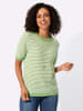 WITT WEIDEN Kurzarmpullover in eucalyptus-ecru-geringelt