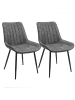 SONGMICS 2er-Set: Esszimmerstuhl Tyra in Grau - (B)61.5 x (H)80.5 x (T)51.5 cm