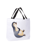 Mr. & Mrs. Panda Strandtasche Pinguin Lachen ohne Spruch in Weiß