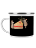 Mr. & Mrs. Panda Camping Emaille Tasse 6. Hochzeitstag Zuckerhoc... in Schwarz