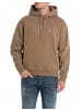 Replay Kapuzensweatshirt Peach Hand Cotton Fleece in braun