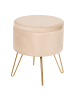 Beliani Pouf SILAS in Beige/Gold - (W) 42 x (H) 44 x (L) 42 cm