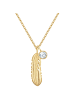 Rafaela Donata Halskette Feder aus Sterling Silber mit Zirkonia in gelbgold