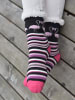 styleBREAKER ABS Kuschelsocken Streifen Flamingo in Pink