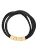 Adeliás Herren Armband – Lederarmband aus Leder 21 cm in schwarz