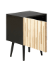Beliani Nachttisch DALCROSS in Braun/Schwarz - (W) 40 x (H) 50 x (L) 35 cm