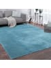 KADIMA DESIGN Teppich Kurzflor waschbar Unifarben Wohnzimmer in Türkis