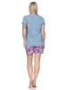 NORMANN Kurzarm Schlafanzug Shorty Pyjama Streifen 125 205 836 in marine