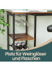 VASAGLE Bartisch Barnet in Braun-Schwarz - (B)40 x (H)90 x (T)110 cm