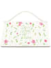 Mr. & Mrs. Panda Deko Schild Blumen Leben mit Spruch in Bunt