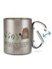 Mr. & Mrs. Panda Outdoor Tasse Otter Stein mit Spruch in Silber