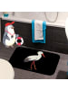 Mr. & Mrs. Panda Badematte Storch ohne Spruch in Schwarz