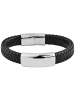 Adeliás Herren Armband aus Leder 21 cm in schwarz