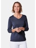 GOLDNER Kurzgröße:  Baumwollpullover mit Ajour-Details in marine