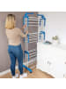 EASYmaxx Wäscheständer 3 Etagen klappbar 76x50x172cm weiß/blau mit Rollen Weiß