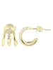 Adeliás Damen Ohrringe – Creole aus 925 Silber mit Zirkonia in gold