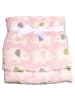 Bieco Kuscheldecke Flausch 75 x 90 cm - Elefanten in rosa,weiss
