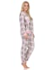 NORMANN Fleece Schlafanzug langarm Bündchen chilige optik - 88291 in rosa
