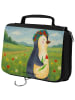 Mr. & Mrs. Panda Kulturtasche Pinguin Blumen Design ohne Spruch in Weiß