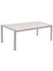 Beliani Gartentisch VERNIO in Weiß/Silber - (W) 90 x (H) 76 x (L) 180 cm