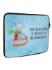 Mr. & Mrs. Panda Notebook Tasche Smörle Rodeln mit Spruch in Eisblau