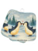 Mr. & Mrs. Panda Topflappen Pinguine Kuss Design ohne Spruch in Weiß