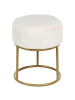 Beliani Hocker DELCO in Weiß/Gold - (W) 35 x (H) 40 x (L) 35 cm