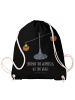 Mr. & Mrs. Panda Drawstring Bag Sternzeichen Waage mit Spruch in Schwarz