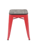 MCW 6er-Set Hocker A73 im Industriedesign stapelbar, Rot