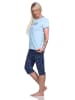 NORMANN Capri Pyjama Schlafanzug "RELAX" - 74826 in blau