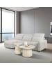 home24 home24 Couchtisch 2er-Set aus Keramik und Metall in Cremeweiß - 112 x 44 x 87 cm in Creme