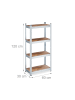 relaxdays Schwerlastregal in Braun/ Silber - (B)60 x (H)120 x (T)30 cm