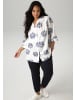 Aniston PLUS Longbluse in weiß-marine-blau