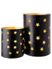 Butlers Windlicht LUMINOUS Sterne 4er-Set in Schwarz