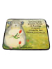 Mr. & Mrs. Panda Laptophülle Chinchilla Blume Design mit Spruch in Weiß