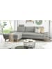 Furn.Design Ecksofa hellgrau Velours, Sofa mit Bettfunktion und Stauraum 284 cm