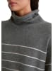 Marc O'Polo Gestreifter Rollkragenpullover relaxed in Medium Grey