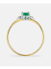 Diamant L'éternel Ring, mit Smaragd, 375 Gelbgold