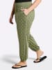 sheego Schlupfhose in khaki-gemustert