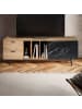 KADIMA DESIGN Lowboard Eiche-Dekor Marmor-Look Schwarz 150x55x40 in Braun-Schwarz-Marmoroptik