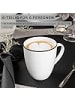 Sänger 6-tlg. Kaffeebecher Set Marlo Black Rim in Weiß aus Porzellan