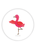Mr. & Mrs. Panda Rund Magnet Flamingo Yoga ohne Spruch in Weiß