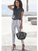 LASCANA 7/8-Jeggings in offwhite-anthrazit bedruckt