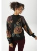 Aniston CASUAL Strickpullover in schwarz-ocker-smaragdgrün-bordeaux
